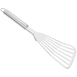 ADOCARN Espátula Flexible de Acero Inoxidable Mango Largo Antideslizante, para Freír y Cocinar en Hogar, Diseño Resistente a Deformaciones