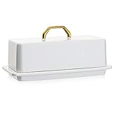 Sweese 327.101 Butter Dish with Lid for Countertop - Butter Dish with Gold Handle, Butter Dishes...