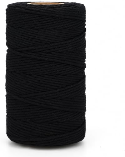 Image of G2PLUS Black String, 2MM 328 Feet Cotton String for Crafts & Bakers | Black Cotton Bakers Twine String, For Gift Wrapping, DIY Arts and Crafts, Halloween, Christmas Decor
