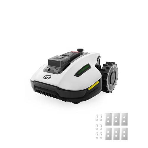 Mammotion YUKA Mini 500H Robotic Lawn Mower with Replacement Blades, Reception 0.12 Acre,Max. 0.25 Acre, UltraSense AI Vision & RTK Auto-Mapping, 50% Slope, Cutting Height 2''~3.5'', 15 Mowing Zones