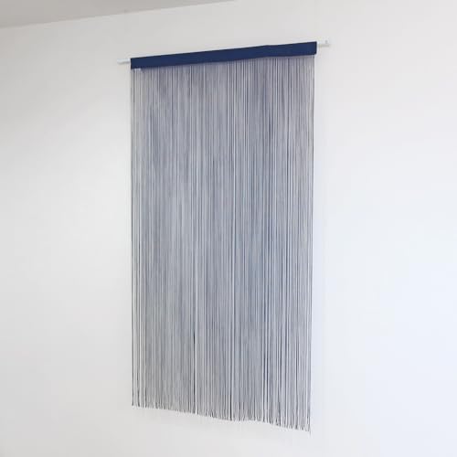 フリーカットひものれん【Vain バイン】ネイビー(約80cm幅×約150cm丈) 間仕切り 北欧 日本製 洗濯可能 おしゃれ 目隠し モダン