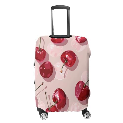 With Cherry Pattern Luggage Cover, Elastic Luggage Protector Fits 19-32in Suitcases, Washable & Anti-Scratch Suitcase Cover for Men Women L4
