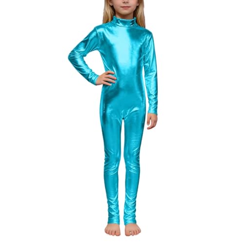 Combinaison de ballet métallique enfant col roulé fuchsia pour justaucorps gymnastique fille