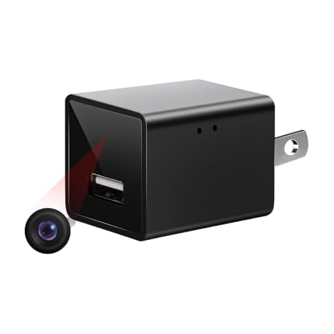 BAKEWAY Small USB Charger Camera, Full HD 1080P Nanny Cam, Mini Camera with Motion Detection Surveillance Camera Cover