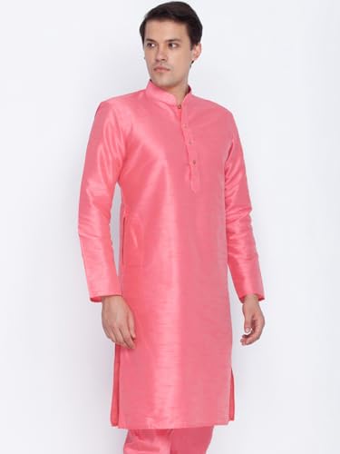 Image of VASTRAMAY Men Light Blue Cotton Kurta Pyjama and Dupatta Set (VASMKWH000nPCWHnD5AQ 36) | Independence Day