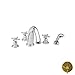 Newport Brass 3-897/24 Alveston Triple Handle Roman Tub Faucet with Handshower and Metal Cross Handles, Polished Gold