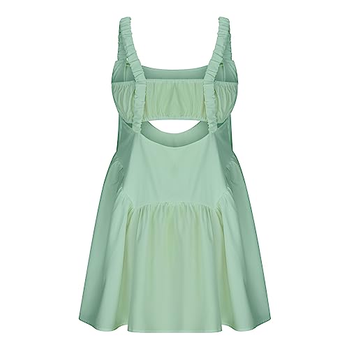 Womens Dresses Square Neck Dresses for Women Slip Mini Short Work Out Gym Cutout Eyelet Fall Summer Dresses 20252