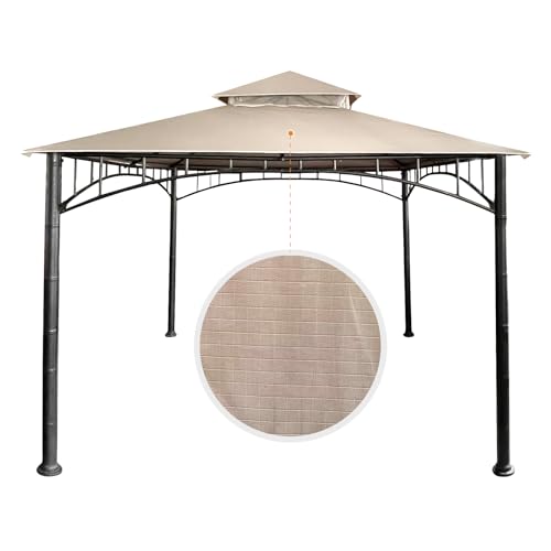 Double Tiered 10FT x 10FT Replacement Canopy roof Top Only for Target Madaga Gazebo(Beige Lattice)