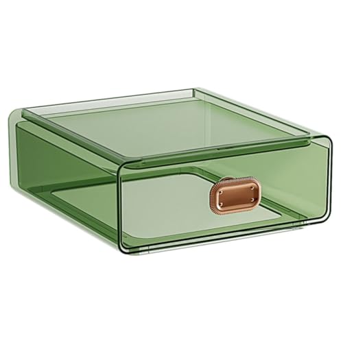 OFFIGAM Stackable Drawer Storage Box for Desktop Organization, Green