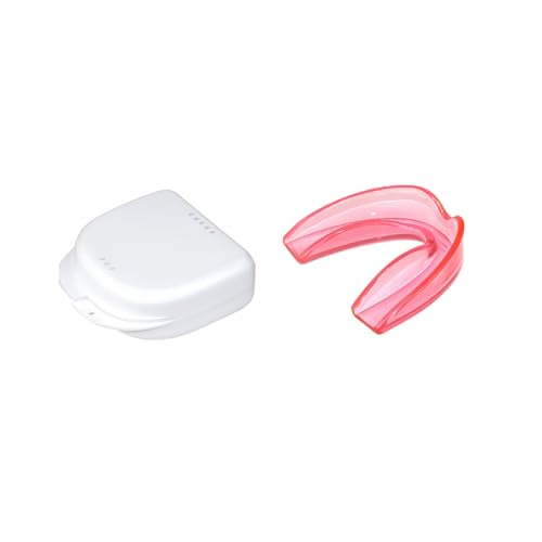 Mouth Guard for Grinding Teeth at Night, 1 Pack Pink Bite Dental Guards for Bruxism with One Travel Case