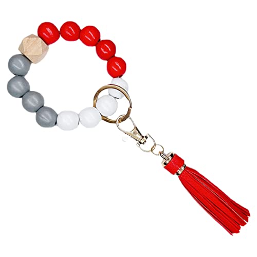Porte-clés En Silicone Avec Perles Et Bracelet Porte-clés Pour Femme Avec Perles En Silicone Porte-clés Avec Pompon Perlé Bracelet En Silicone Perles Élastique Pour Clés De Voiture Porte-clés Anneau Cover