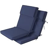 Enipate Patio High Back Chair Cushion Set of 2 Weather Resistant Outdoor Adirondack Chair Cushion with Headrest Support Thick Foam Cushions for Outdoor Furniture