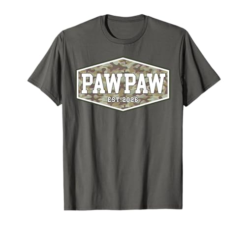Pawpaw Est. 2026 First Grandpa Fathers Day New Pawpaw Camo T-Shirt