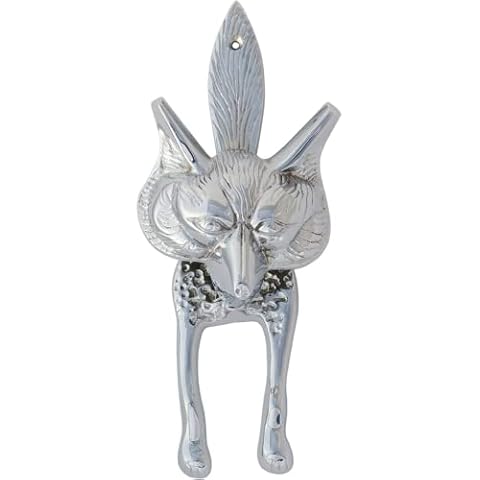 Castelion Large Chrome Fox Door Knocker Cover