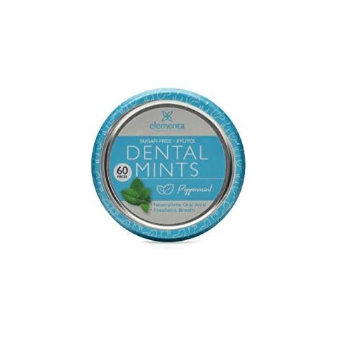 Elementa Natural Sugar Free Hard Candy Breath Mints, Low Carb with Xylitol for Improved Oral Care | Non-GMO + Vegan Friendly, Neutralizes Oral Acid, Soothes Dry Mouth | Peppermint 60 Count Cover