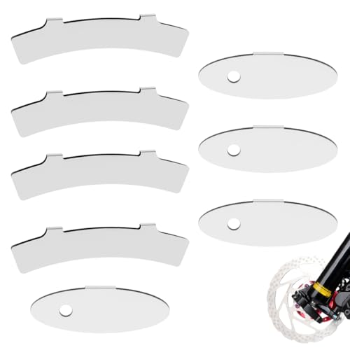 WUSJCOF 8 pezzi Pastiglie a Disco, Vereinfachata, Piatto per Regolazione Rotore, Strumento di Allineamento per Bicicletta in Acciaio Inossidabile (Compatto e Portatile, Stile Allungato/Ovale)