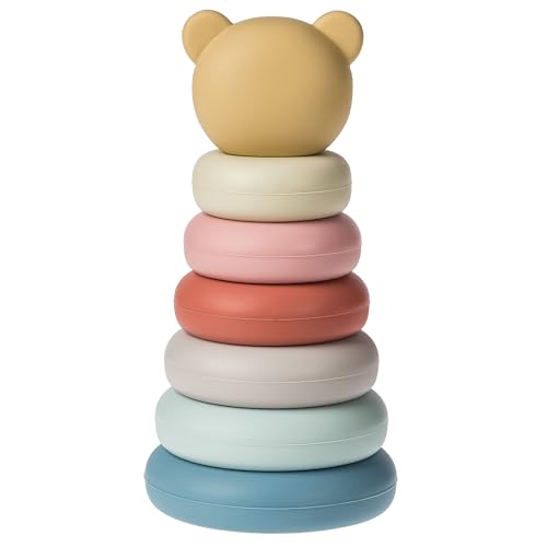 Mary Meyer Baby and Toddler Toys Simply Silicone Stacking Rings for 6+ Months Old Preschool Gifts, 15 cm, Teddy - Image 4