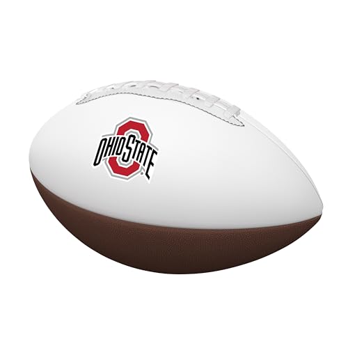 Logo Brands NCAA Ohio State Buckeyes Official Size Autograph Football -Smooth White Panel for Signatures Display or Collecting NCAA Fan Memorabilia