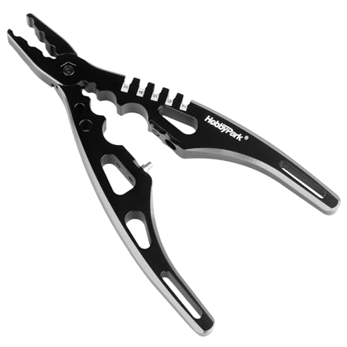 HobbyPark Multi-Function RC Shock Pliers Tool RC Shock Shaft & Tie Rod Clamp, Ball Link Remover for 1/8 1/10 RC Car Truck Crawler Buggy Drift (Black &...