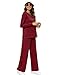 XIEERDUO Two Piece Outfits for Women Casual Fall Long Sleeve Lounge Set Winter Fashion Wide Leg Loungewear Airport Sweatsuit Vacation Track Suit Women's Travel Cruise Resort Wear Red M