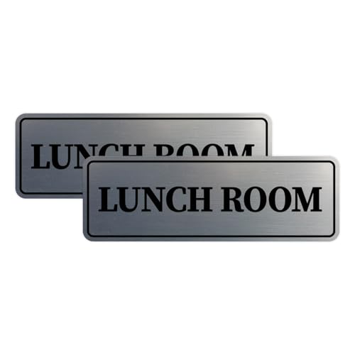 Standard Lunch Room Sign (Brushed Silver) - Medium (2 Pack)