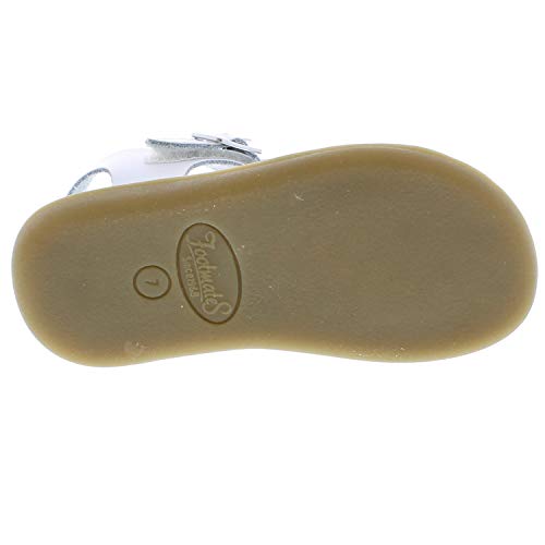 FOOTMATES Jasmine and Eco-Jasmine Waterproof Sandals for Girls and Boys with Slip-Resistant, Non-Marking Outsole and Strap Closure, White Micro - 7 Infant (0-12 months)