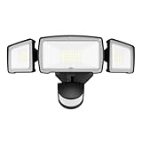 HGGH Motion Sensor Outdoor Lights – Flood Lights Outdoor Security Light, LED Floodlights IP65 Waterproof 6500K 60W 6200LM with 3 Adjustable Heads, Exterior Light for House, Backyard, Porch