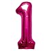 NorthStar 00135 Number 1 Foil Mylar Balloon, 34", Magenta