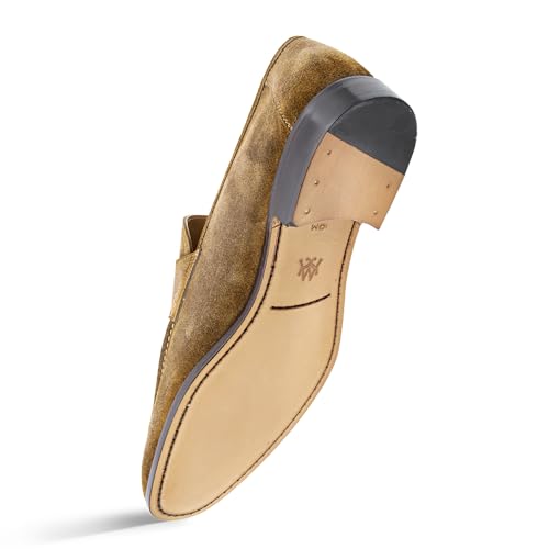Mezlan - Men's Hand-Stained Penny Loafer Dress Shoes - Caro Suede Penny Loafer - Classic Formal Footwear for Business, Wedding, and Office3