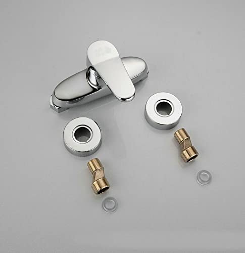 Pomme de douche effet de pluie fixe 200 mm et douchette à main chromée pour salle de bain