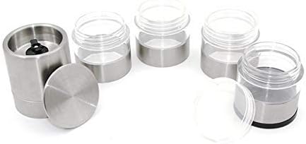 Stainless Steel Condiment Pot Set Stainless Steel Spice Jars Outdoor BBQ Picnic Sauce Bottle Set Stainless Steel Seasoning Box Transparent Plastic Solid Camping Cooking S