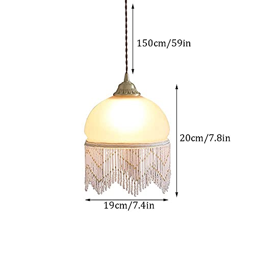 Iluminación colgante de cristal con borla para techos altos 7