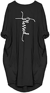 Yosayd Blessed Dresses with Pocket for Women Black S