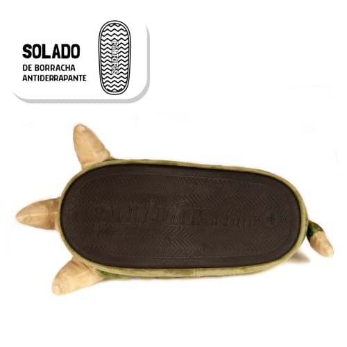 Pantufa 3D Patas Dinossauro, Importway, Verde, Pequeno