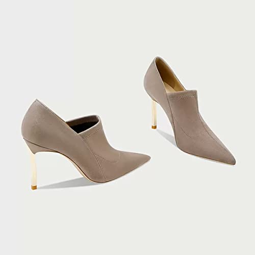Saekcted Women Stiletto High Heel Close Pointed Toe Slip-on Pumps Office Party Cute Classic Shoes 3.3 Inches Heels3