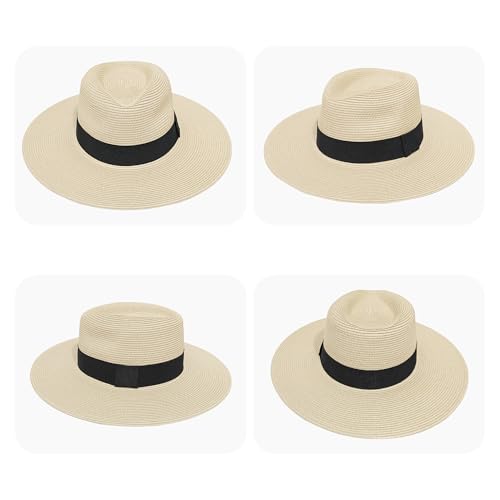 Sombrero Panama de Paja de Ala Ancha Unisex para Verano miniatura 5