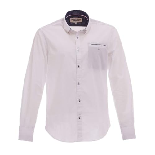 Chemise Popeline Unie blanche à coupe ajustée pour homme