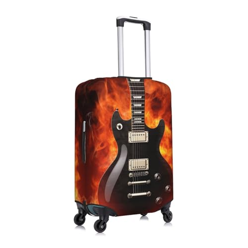 Rock Guitar Travel Luggage Cover Suitcase Protector Washable Elastic Suitcase Cover Large Travel Suitcase Baggage Cover Fits 18-32 Inch Suitcase3