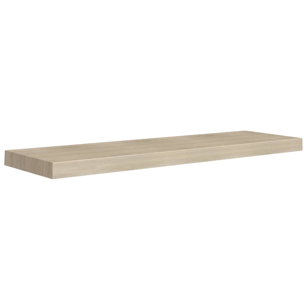 Pływające półki ścienne 4 szt. kolor dębu 90 x 23,5 x 3,8 cm MDF wzór płyty plastra miodu metalowa rama rozwiązanie do przechowywania akcesoria do mieszkania