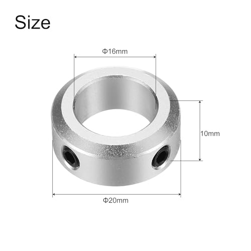 QUARKZMAN 8 Stück Stellringe für Welle, 16mm Bohrung 26mm AD 10mm Breite Klemmringe Aluminiumlegierung Gewindestift Wellenkragen