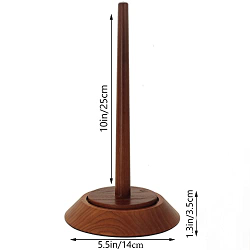 Barva Big Wood Yarn Holder Advanced Metal Twirling Mechanism Lazy Susan Stand Ball Spindle Sewing Crocheting Tool Wool Cord Organizer Ribbon Storage Knitting Winder Embroidery Thread Crochet Accessory #TOP2