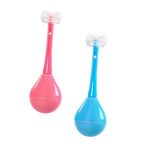 SEWOART 2Piezas Toothbrush Soft Bristle Cartoon Design For Cleaning Ergonomic Portable For Developing Habits