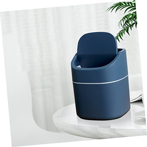 Mini caneca de basura rectangular pequeña color azul oscuro miniatura 6