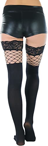 Image of ToBeInStyle Women's Nylon Thigh High Schoolgirl Opaque Stockings