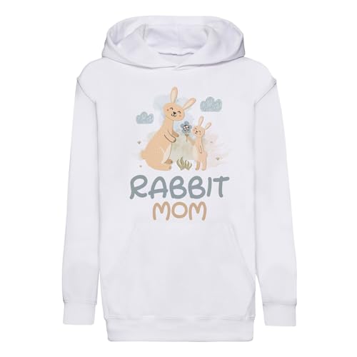 Sweat à capuche enfant maman lapin pull molletonné avec dessin