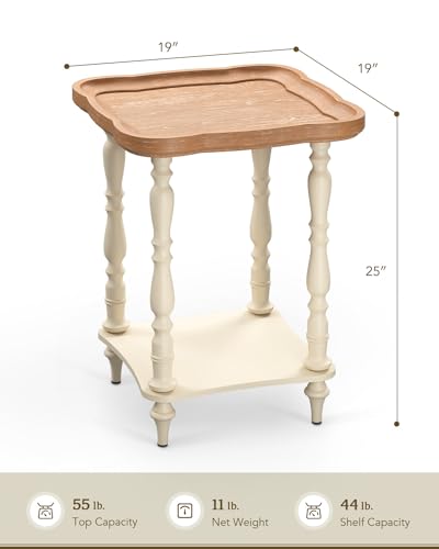 Vonluce French Country End Table, 19'' Square Farmhouse Side Table thumb #1