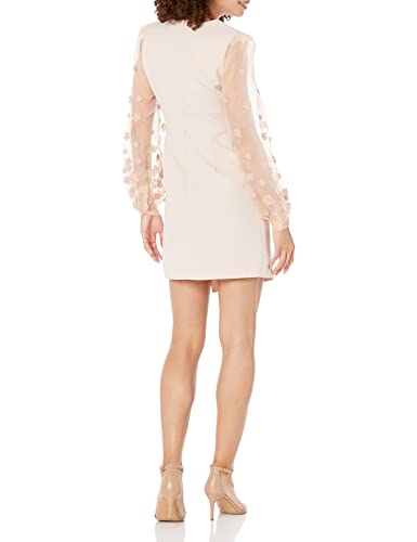 Bcbgmaxazria Women's Long Balloon Sleeve Fit And Flare Wrap Evening Dress, Pink, 2 #TOP1