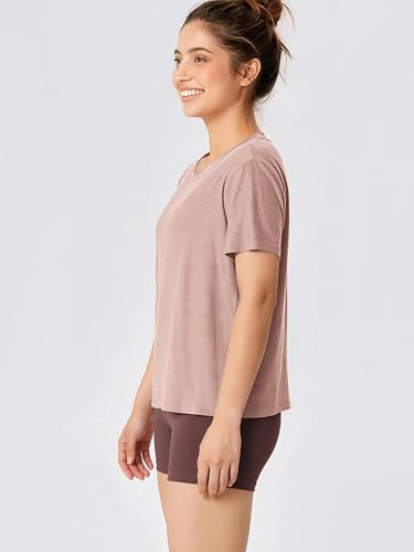 Image of ODODOS Women's Performance Cropped Tee Ultra Soft odSTRATUM Tech Short Sleeve Relaxed Top Crew Neck T-Shirts