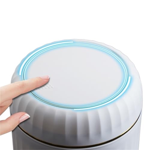 Mini papelera de escritorio compacta con tapa pulsable para residuos pequeños 3