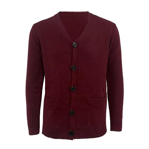 Mens Loose Button Up Knit Cardigan Soft Lightweight V-Neck Long Sleeve Sweater Basic Designed Knitted Outwear3